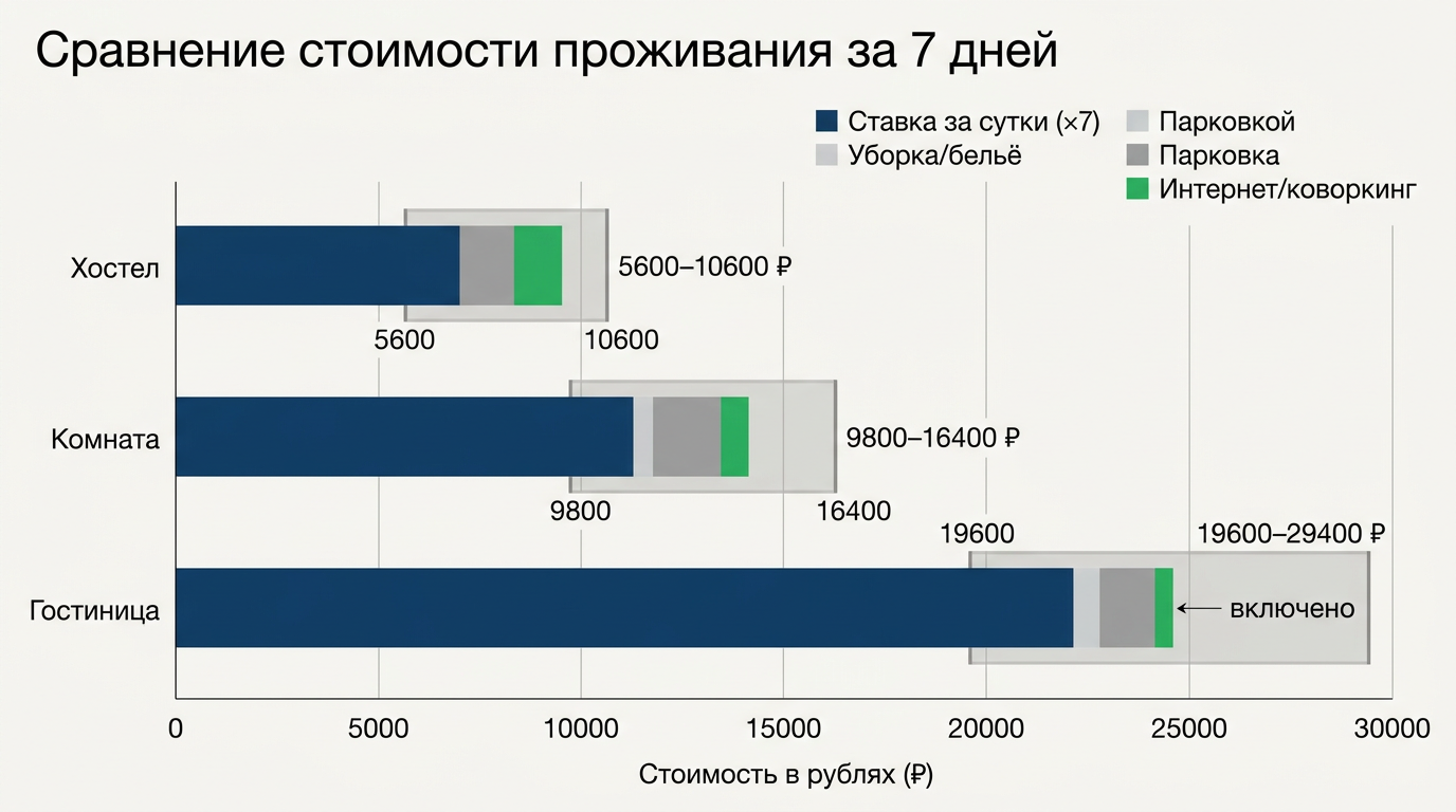 Сравнение стоимости проживания